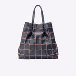 Bolsa Janis Couro Patchwork | Indigo, Cru