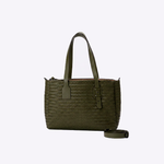 Bolsa Tote Audrey Média Couro Tressê | Militar
