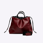 Bolsa Eliana Média Couro | Bordô, Preto