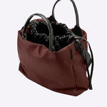 Bolsa Eliana Média Couro | Bordô, Preto