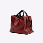Bolsa Eliana Média Couro | Bordô, Preto