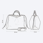 Bolsa Eliana Média Couro | Grigio, Preto