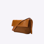 Bolsa Denise Carteiro Couro Camurça Tressê Tela | Havana, Caramelo