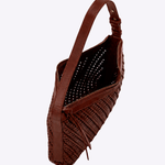 Bolsa Mini Solange Couro Tressê Tela | Café
