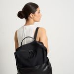 Mochila Osaka Couro e Tecido Tecnológico | Preto, Preto