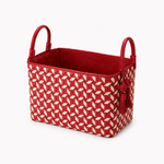 Cesto Trancoso Couro Tressê Máxi Catavento | Vermelho, Branco