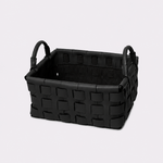Cesto Trama Dominó Retangular Ecocouro 36x28x20h | Preto