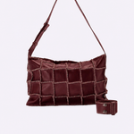 Bolsa Janis Crossbody Couro Patchwork | Açaí, Cru