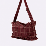 Bolsa Janis Crossbody Couro Patchwork | Açaí, Cru