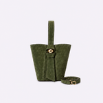 Bolsa Victoria Bucket Couro Camurça | Olive
