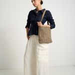 Bolsa Yolanda Couro Camurça Tressê Nó | Khaki, Rato