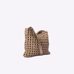 Bolsa Yolanda Couro Camurça Tressê Nó | Khaki, Rato