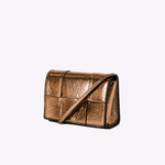 Bolsa Nara Couro Metalic Bala | Bronze