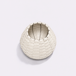 Vaso Vulcão Maia Couro Tressê 25x15h | Off White