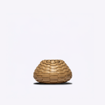 Vaso Vulcão Maia Couro Tressê 25x15h | Toffee