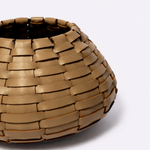 Vaso Vulcão Maia Couro Tressê 25x15h | Toffee