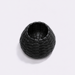 Vaso Vulcão Maia Couro Tressê 25x15h | Preto