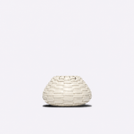 Vaso Vulcão Maia Couro Tressê 25x15h | Off White