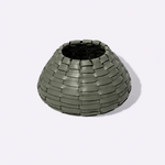 Vaso Vulcão Maia Couro Tressê 25x15h | Verde