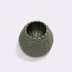 Vaso Vulcão Maia Couro Tressê 25x15h | Verde
