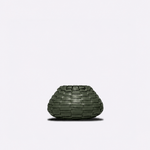 Vaso Vulcão Maia Couro Tressê 25x15h | Verde