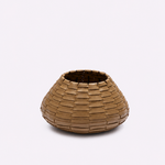 Vaso Vulcão Maia Couro Tressê 30x18h | Toffee
