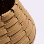 Vaso Vulcão Maia Couro Tressê 30x18h | Toffee