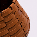Vaso Vulcão Maia Couro Tressê 30x18h | Whisky