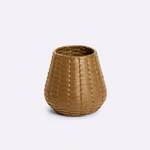 Vaso Tondo Maia Couro Tressê 18x28h | Toffee