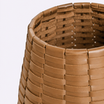 Vaso Tondo Maia Couro Tressê 18x28h | Toffee