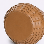 Vaso Tondo Maia Couro Tressê 18x28h | Toffee