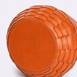 Vaso Tondo Maia Couro Tressê 18x28h | Whisky