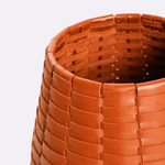 Vaso Tondo Maia Couro Tressê 18x28h | Whisky