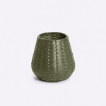 Vaso Tondo Maia Couro Tressê 18x28h | Verde