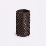 Vaso Onda Maia Vidro e Couro 12x24h | Café