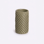 Vaso Onda Maia Vidro e Couro 12x24h | Musgo