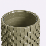 Vaso Onda Maia Vidro e Couro 12x24h | Musgo