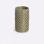 Vaso Onda Maia Vidro e Couro 12x24h | Musgo