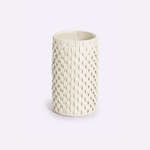Vaso Onda Maia Vidro e Couro 12x24h | Off White