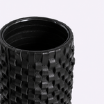 Vaso Onda Maia Vidro e Couro 12x24h | Preto
