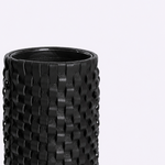 Vaso Onda Maia Vidro e Couro 12x24h | Preto