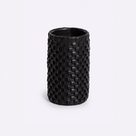 Vaso Onda Maia Vidro e Couro 12x24h | Preto