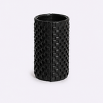 Vaso Onda Maia Vidro e Couro 12x24h | Preto
