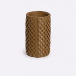 Vaso Onda Maia Vidro e Couro 12x24h | Toffee