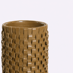 Vaso Onda Maia Vidro e Couro 12x24h | Toffee