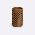 Vaso Onda Maia Vidro e Couro 12x24h | Toffee