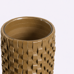 Vaso Onda Maia Vidro e Couro 12x24h | Toffee