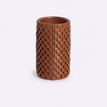 Vaso Onda Maia Vidro e Couro 12x24h | Whisky