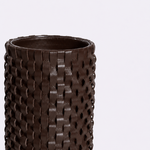 Vaso Onda Maia Vidro e Couro 12x31h | Café