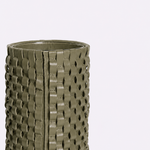 Vaso Onda Maia Vidro e Couro 12x31h | Musgo